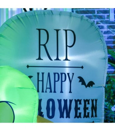HOMCOM 5FT Halloween Inflatable Ghost, Blow Up Garden Decorations LED Decor