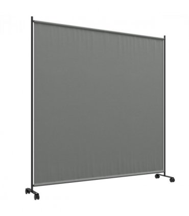 Outsunny Garden Screen with Wheels, 6ft Rolling Privacy Room Divider, Dark Grey