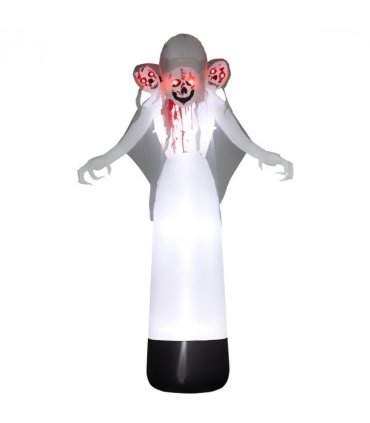 Outsunny 8.9FT Tall Halloween Inflatable Three-Head Witch Ghost Decoration