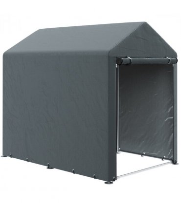 Outsunny 179 x 120cm Temporary Garden Shed, with Weather-resistant Plastic Cover and Accessories - Dark Grey