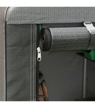 Outsunny 179 x 120cm Temporary Garden Shed, with Weather-resistant Plastic Cover and Accessories - Dark Grey