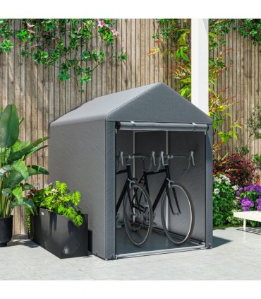 Outsunny 179 x 120cm Temporary Garden Shed, with Weather-resistant Plastic Cover and Accessories - Dark Grey