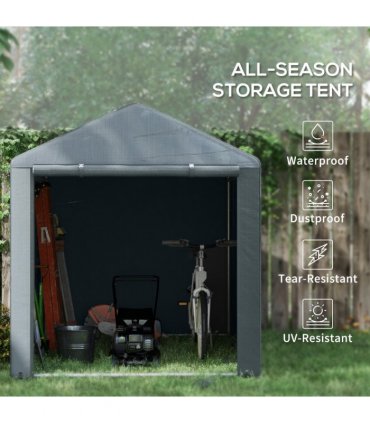 Outsunny 2.2 x 1.6 m Outdoor Storage Tent, with Accessories - Dark Grey