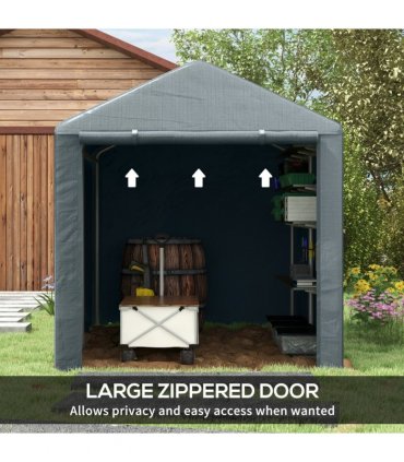 Outsunny 2.2 x 1.6 m Outdoor Storage Tent, with Accessories - Dark Grey