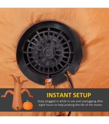 Outsunny 7.9FT Inflatable Halloween Ghost Tree w/Pumpkins, Ghosts, Tombstone