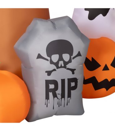 Outsunny 7.9FT Inflatable Halloween Ghost Tree w/Pumpkins, Ghosts, Tombstone