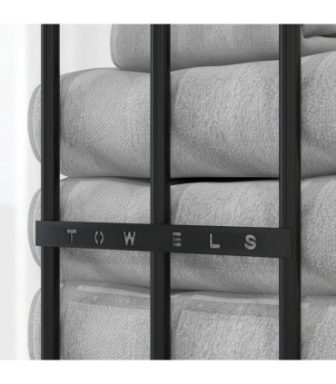 HOMCOM Metal Towel Rack Wall Mounted, 3 Bar Towel Rail for Bathroom, Black