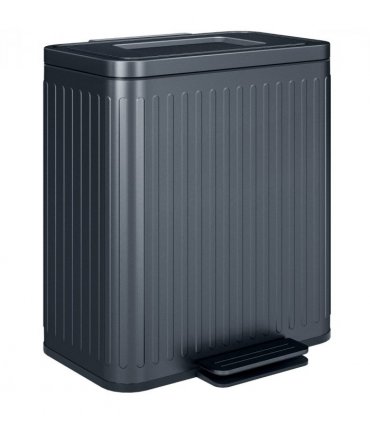HOMCOM 2 x 20L Double Rubbish Bin, Pedal Bin with Soft-Close Lid, Black