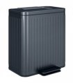 HOMCOM 2 x 20L Double Rubbish Bin, Pedal Bin with Soft-Close Lid, Black