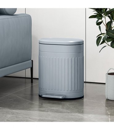 HOMCOM 20L Metal Kitchen Bin, with Soft-Close Lid - Grey