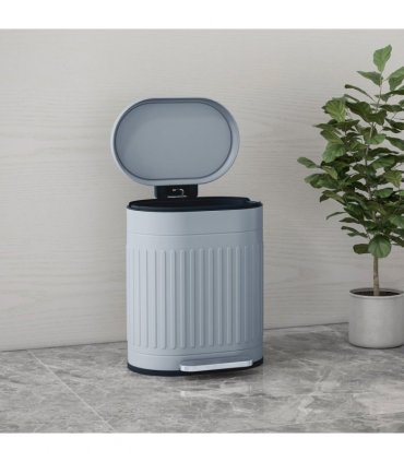 HOMCOM 20L Metal Kitchen Bin, with Soft-Close Lid - Grey