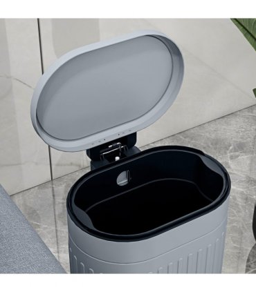 HOMCOM 20L Metal Kitchen Bin, with Soft-Close Lid - Grey