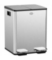 HOMCOM 40L Dual Compartment Stainless Steel Bin, with Deodoriser Holders - Silver Tone