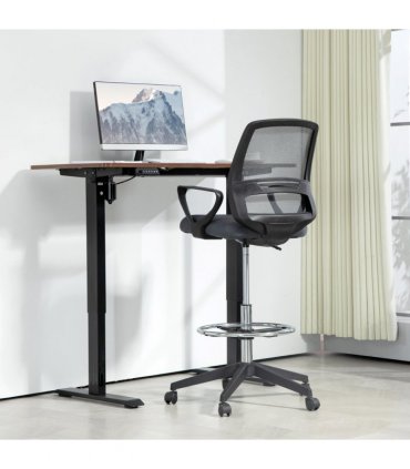 Vinsetto Draughtsman Chair Tall Office Chair with Adjustable Height Grey