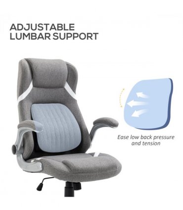 Vinsetto Fabric Office Desk Chair with Adjustable Height Tilt Function Grey