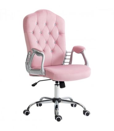 Vinsetto Home Office Chair with Adjustable Height Tilt Function Pink