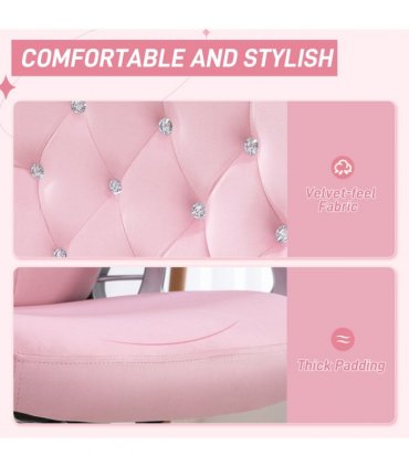 Vinsetto Home Office Chair with Adjustable Height Tilt Function Pink