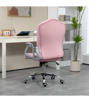 Vinsetto Home Office Chair with Adjustable Height Tilt Function Pink