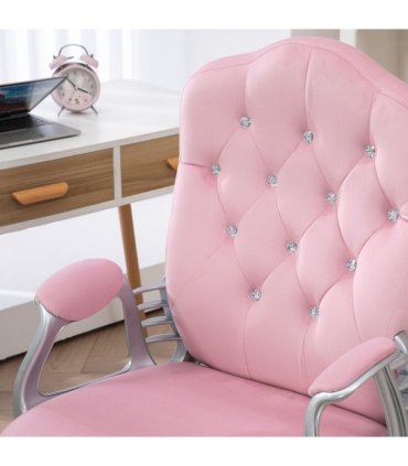 Vinsetto Home Office Chair with Adjustable Height Tilt Function Pink