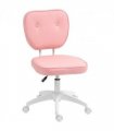 Vinsetto Vanity Office Chair, PU Leather Computer Chair for Home, with Adjustable Height, Armless, Swivel Wheels, Pink