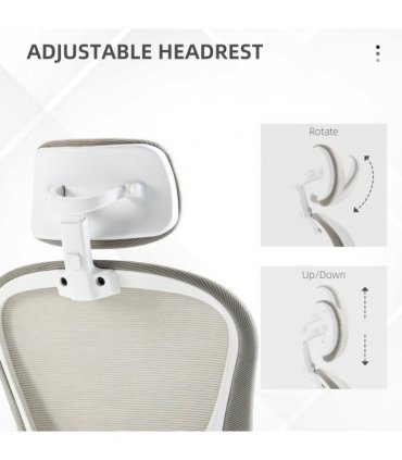 Vinsetto Mesh Office Chair with Headrest, 4D Lumbar Support, Flip-up Arm
