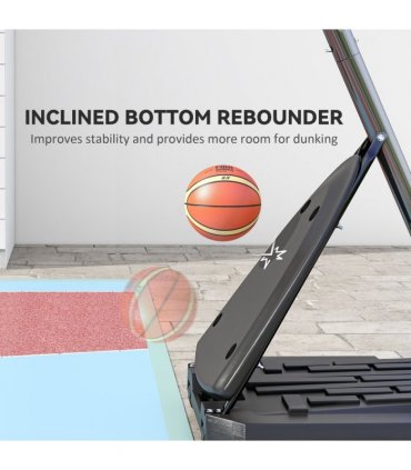 SPORTNOW Adjustable Basketball Hoop with Weighted Base, 2.4-2.9m, Red