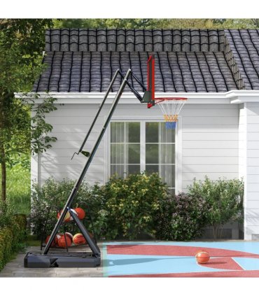 SPORTNOW Adjustable Basketball Hoop with Weighted Base, 2.4-2.9m, Red