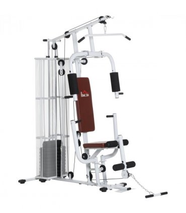 HOMCOM Multifunction Home Gym Weight Training Station Machine White