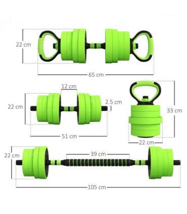 SPORTNOW Weight Dumbbells Set, Barbell, Kettlebell, Push Up Stand, 30kg