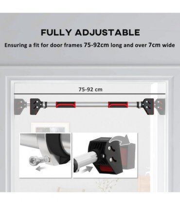 SPORTNOW No Screws Doorway Pull Up Bar, 75-92cm Length Adjustable