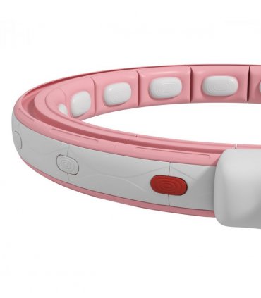 SPORTNOW Smart Weighted Hula Hoop, Massage Hula Ring w/ 16 Detachable Knots, 360° Auto-Rotating Ball, Digital Counter, Pink