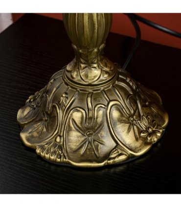 HOMCOM Stained Glass Table Lamp, for Bedroom Bedside, Bulb not Included