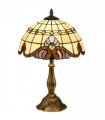 HOMCOM Tiffany Stained Glass Table Lamp, Handmade Antique Bedside Lamp, Decorative Night Light for Bedroom, Living room, Home, Nightstand