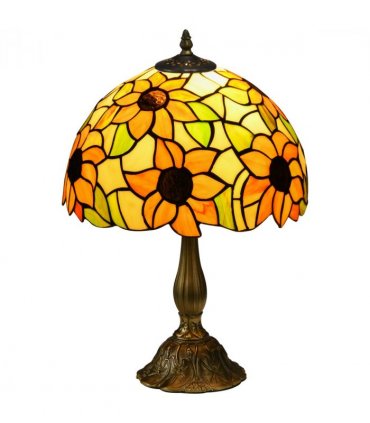 HOMCOM Antique Table Lamp, for Bedroom Bedside, Bulb not Included, Sunflower