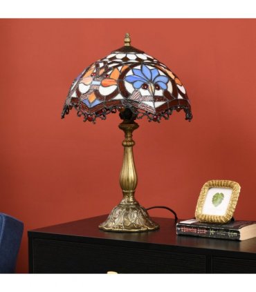 HOMCOM Antique Table Lamp, for Bedroom Bedside, Bulb not Included, Sunflower
