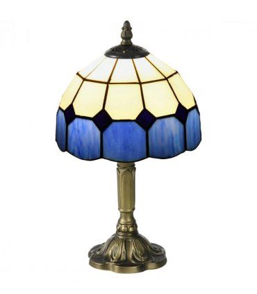 HOMCOM Antique Table Lamp, for Bedroom Bedside, Bulb not Included, Blue