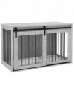 PawHut Dog Crate Furniture with Removable Cushion for XL-sized Dogs - Grey