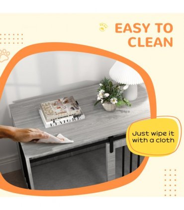 PawHut Dog Crate Furniture with Removable Cushion for XL-sized Dogs - Grey