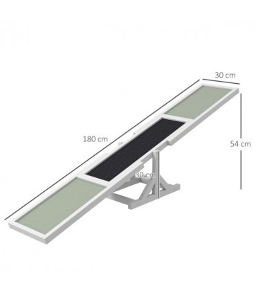 PawHut Wooden Pet Seesaw for Big Dogs with Anti-Slip Surface, White