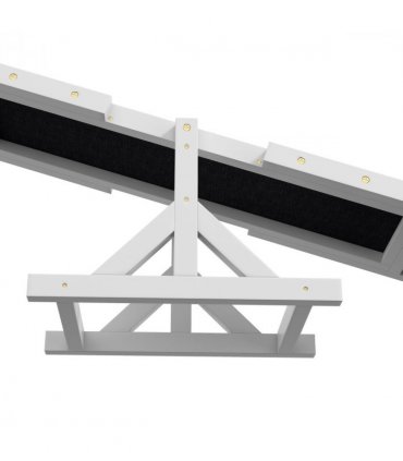 PawHut Wooden Pet Seesaw for Big Dogs with Anti-Slip Surface, White
