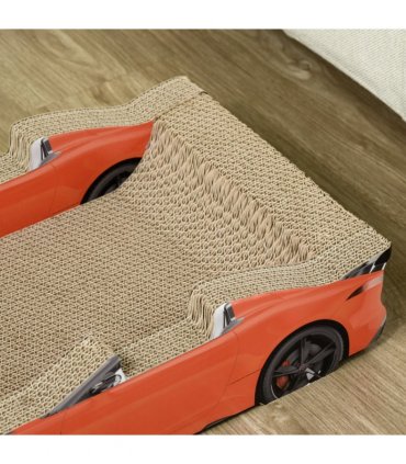 PawHut 2 in 1 Cat Scratching Board with Catnip, Car-shaped Cat Scratch Bed