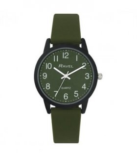 Ravel Mens Sports Green Dial Silicone Watch R1814.11