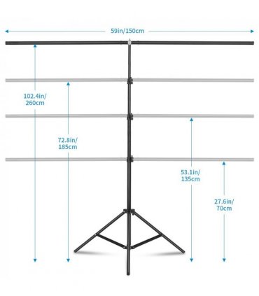 improved version with 150cm cross bar T-shaped bracket iron black photography Stand