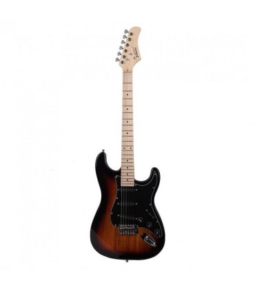 Glarry GST Stylish Electric Guitar Kit with Black Pickguard Sunset Color