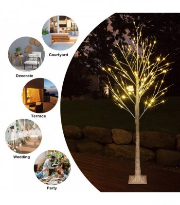 6FT Snowflake Christmas Tree with 96 LED Lamp