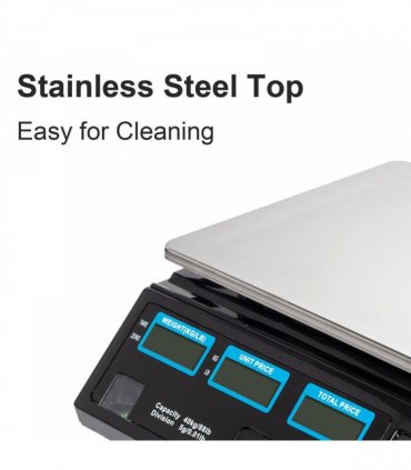 【Old code:17568532】ACS-30 40kg/5g Digital Price Computing Scale for Vegetable UK Plug Silver & Black