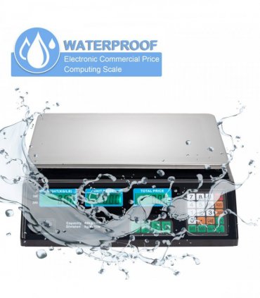 【Old code:17568532】ACS-30 40kg/5g Digital Price Computing Scale for Vegetable UK Plug Silver & Black