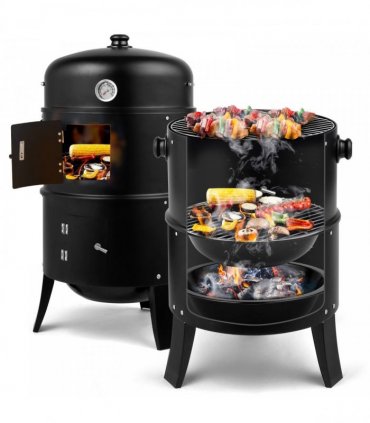 80*41*48cm Iron Spray Smoker Carbon Grill Black