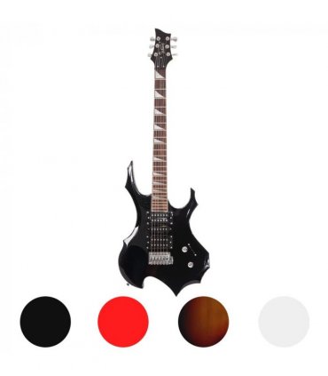 Glarry Flame Electric Guitar HSH Pickup Shaped Electric Guitar  Pack   Strap   Picks   Shake   Cable   Wrench Tool Black