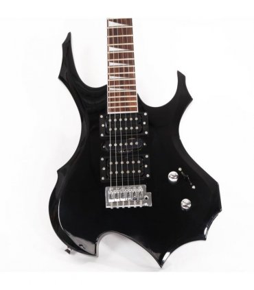 Glarry Flame Electric Guitar HSH Pickup Shaped Electric Guitar  Pack   Strap   Picks   Shake   Cable   Wrench Tool Black